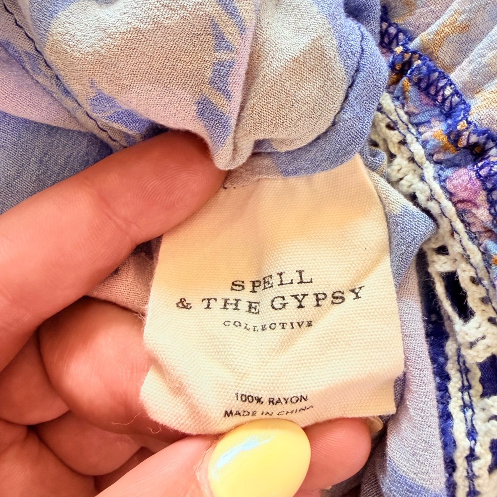 Spell & The Gypsy Collective Wild Bloom Strappy Floral Jumpsuit XS Boho Wide Leg - Picture 9 of 10